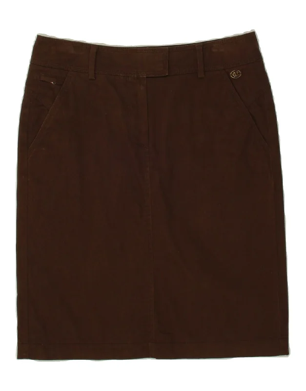 MARLBORO CLASSICS Womens Straight Skirt EU 38 Medium W30 Brown Cotton pencil skirt chic MARLBORO CLASSICS Womens Straight Skirt EU 38 Medium W30 Brown Cotton pencil skirt chic