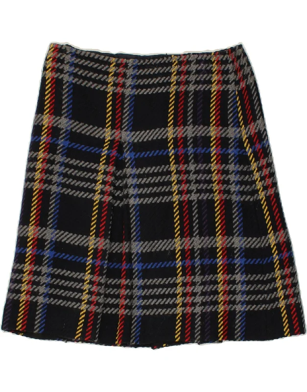 MAX & CO. Womens Midi Skirt W32 Large Navy Blue Check