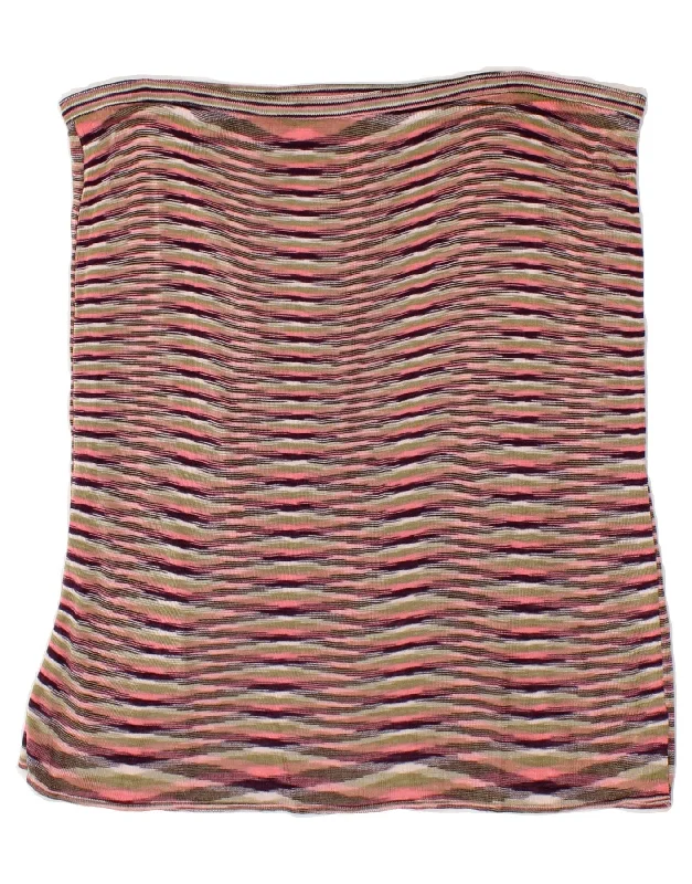 MISSONI Womens Straight Skirt IT 46 Large W34 Multicoloured Striped Rayon lace skirt intricate MISSONI Womens Straight Skirt IT 46 Large W34 Multicoloured Striped Rayon lace skirt intricate