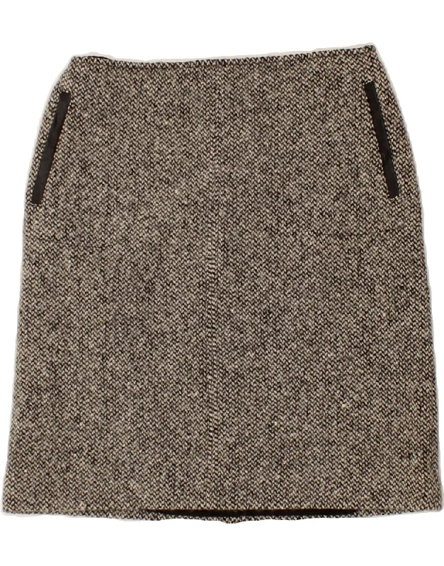 NEW PENNY Womens Straight Skirt UK 8 Small W27  Grey Wool