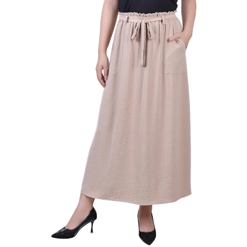 NY Collection Womens Petites Textured Maxi A-Line Skirt