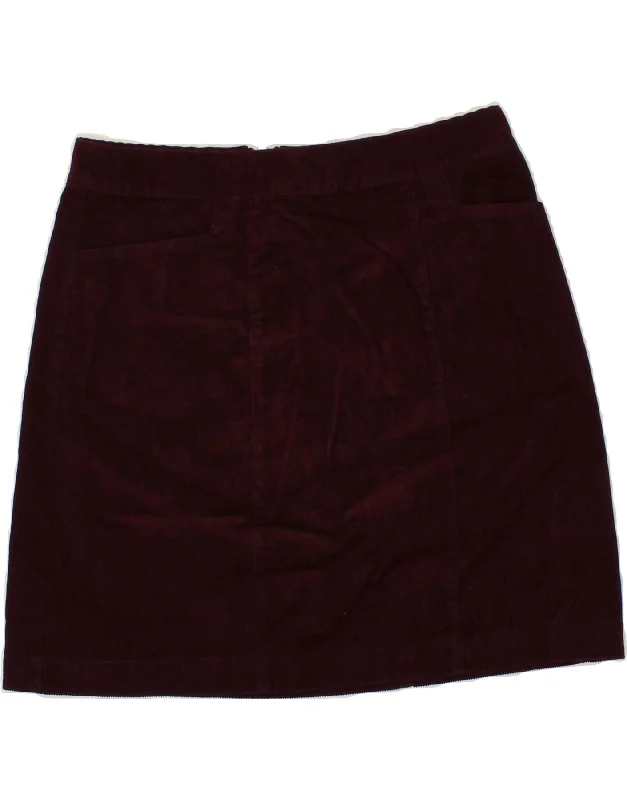 OASIS Womens Corduroy Skirt UK 10 Small W30  Burgundy Cotton seamless skirt comfort