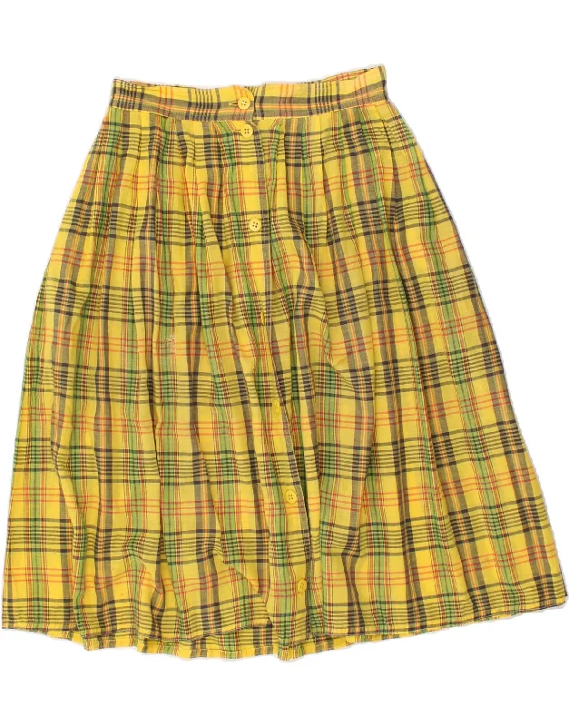 PENNY BLACK Womens Pleated Skirt W23 2XS Yellow Check