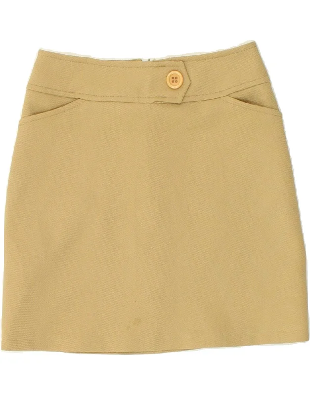 PHARD Womens Straight Skirt W26 Small Beige Polyester