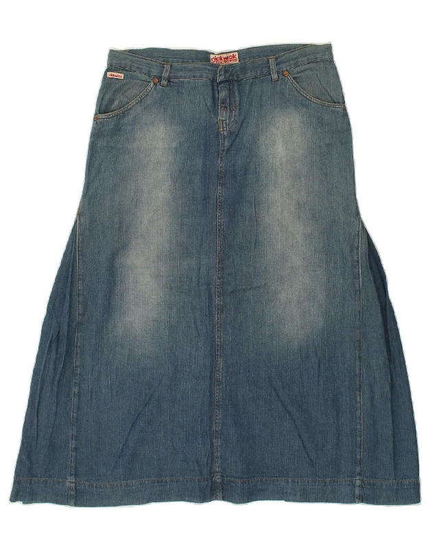 PICKWICK Womens Denim A-Line Skirt W32 Large Blue Cotton