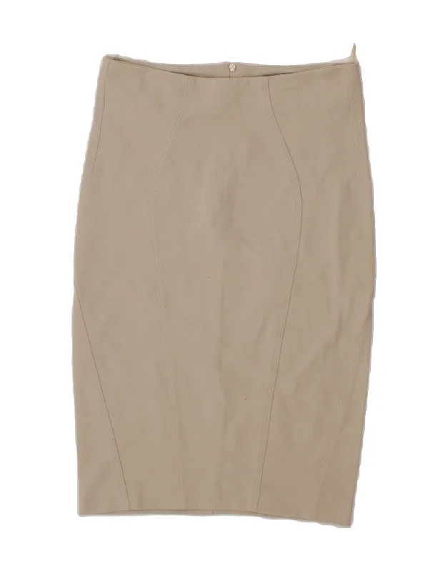 PINKO Womens Pencil Skirt UK 12 Medium W30  Grey Viscose corduroy skirt textured