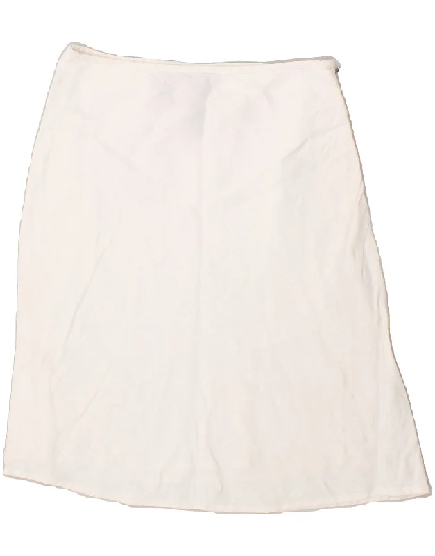 RALPH LAUREN Womens Midi Skirt US 4 Small W27  White Cotton