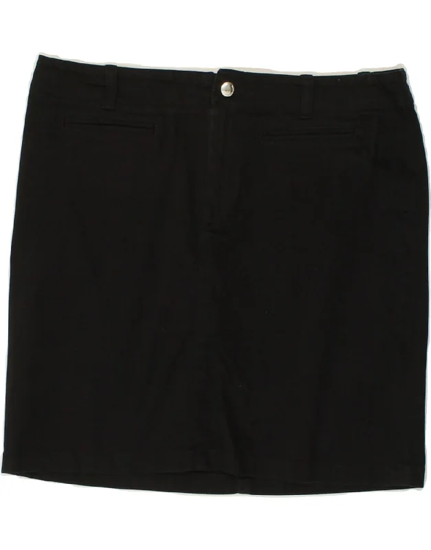 RALPH LAUREN Womens Mini Straight Skirt US 10 Large W32 Black Cotton