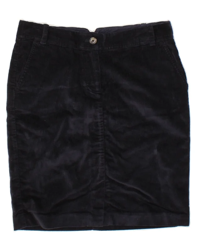 TOMMY HILFIGER Womens Corduroy Skirt US 4 Small W27  Navy Blue Cotton casual skirt length