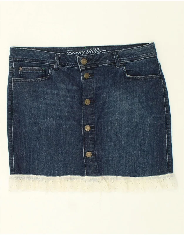 TOMMY HILFIGER Womens Denim Skirt US 10 Large W34 Blue