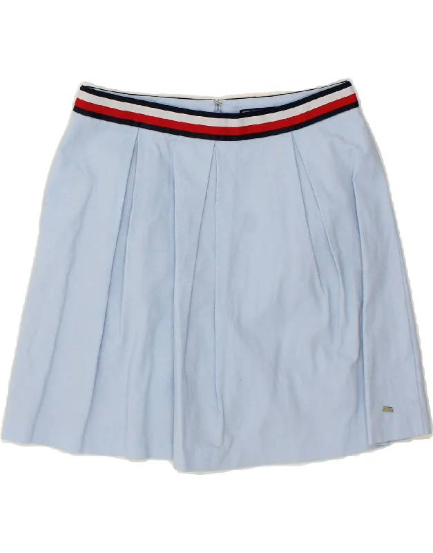 TOMMY HILFIGER Womens Pleated Skirt UK 8 Small W30  Blue Cotton modal blend skirt