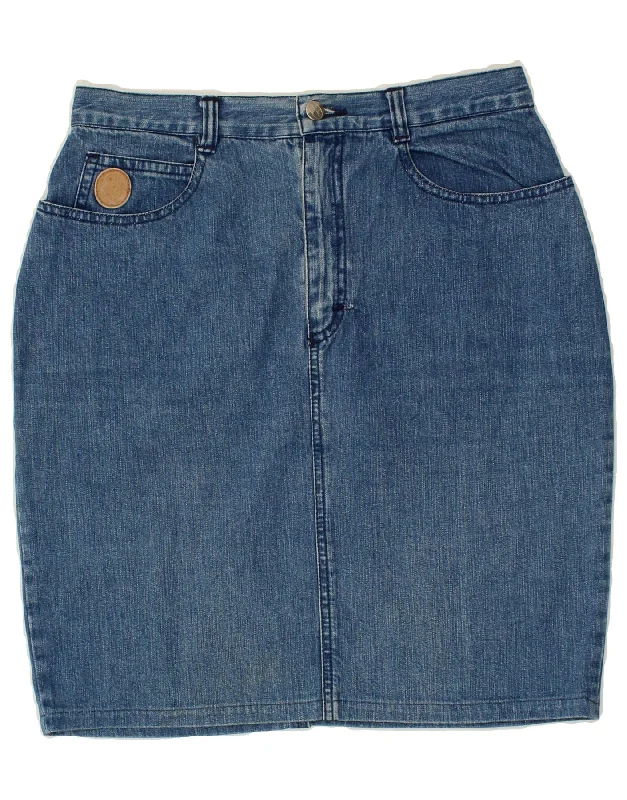 TRUSSARDI JEANS Womens Denim Skirt W32 Large  Blue Cotton