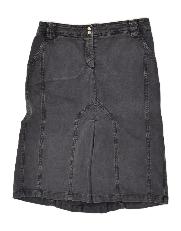 TRUSSARDI Womens Denim Skirt IT 42 Medium W30 Grey Cotton