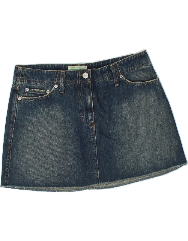 UNITED COLORS OF BENETTON Womens Denim Skirt IT 44 Medium W32 Blue Cotton leather skirt refined UNITED COLORS OF BENETTON Womens Denim Skirt IT 44 Medium W32 Blue Cotton leather skirt refined