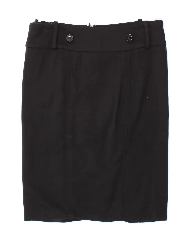 VERSACE Womens Low Waist Straight Skirt UK 4 Small W30 Black denim skirt classic