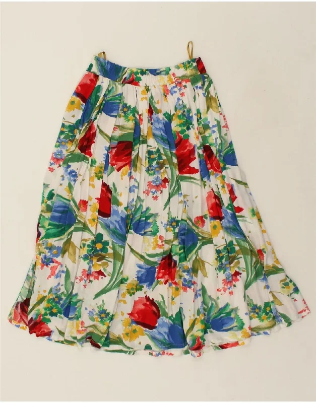 VINTAGE Womens A-Line Skirt IT 42 Medium W28  Multicoloured Floral