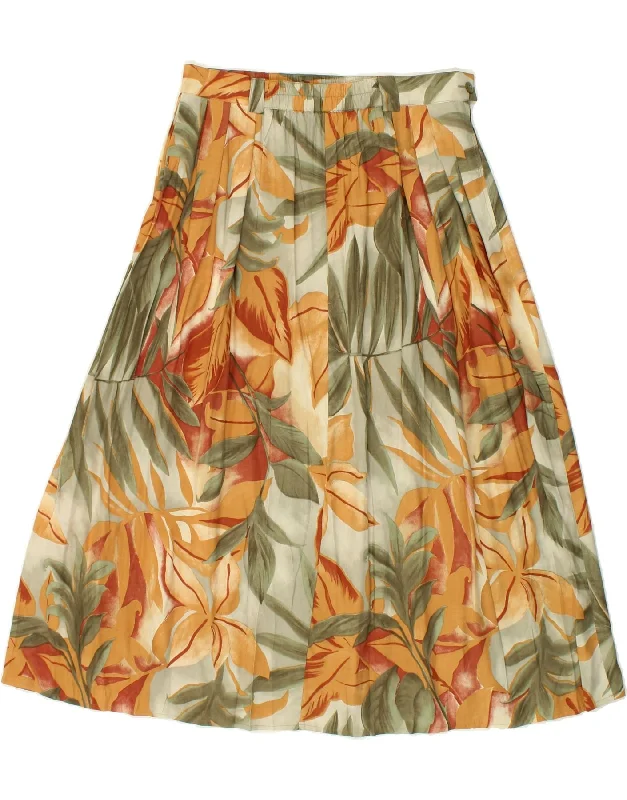 VINTAGE Womens A-Line Skirt IT 42 Medium W30  Multicoloured Floral Viscose