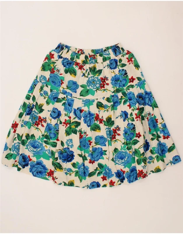 VINTAGE Womens A-Line Skirt UK 14 Large W32 Multicoloured Floral corduroy skirt cozy VINTAGE Womens A-Line Skirt UK 14 Large W32 Multicoloured Floral corduroy skirt cozy