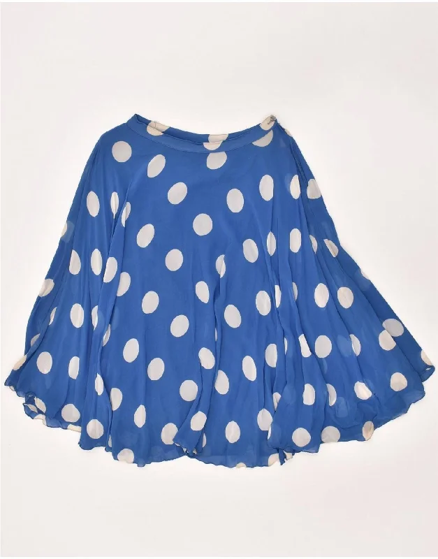 VINTAGE Womens A-Line Skirt W26 Small Blue Polka Dot