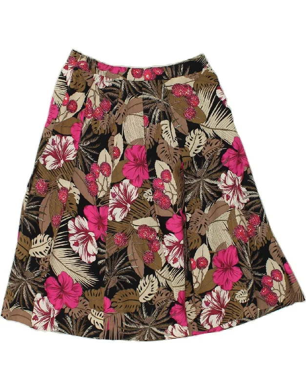 VINTAGE Womens A-Line Skirt W30 Medium Multicoloured Floral