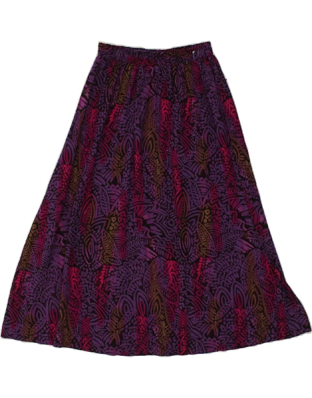 VINTAGE Womens Abstract Pattern A-Line Skirt W28 Medium Purple