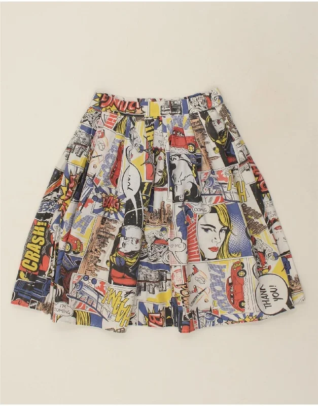 VINTAGE Womens Abstract Pattern A-Line Skirt W30 Medium Multicoloured