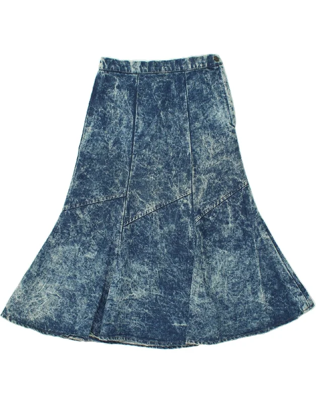 VINTAGE Womens Acid Wash Denim Skirt W30 Medium Blue