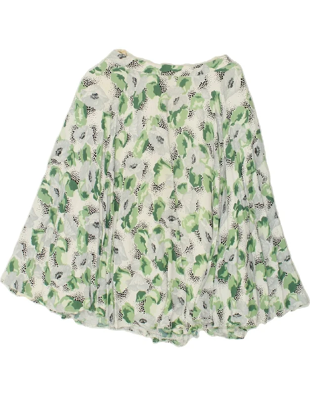 VINTAGE Womens Graphic A-Line Skirt W24 XS Green Floral