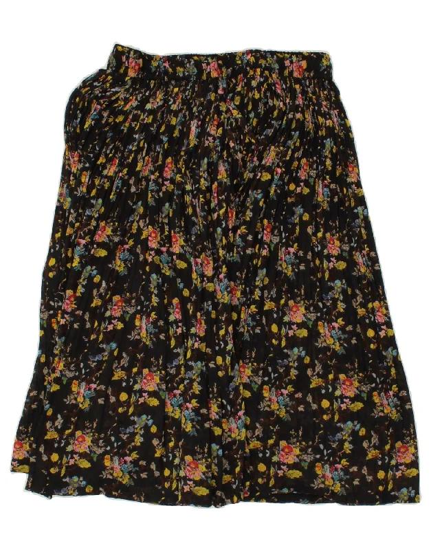 VINTAGE Womens Gypsy Skirt Large W32  Black Floral