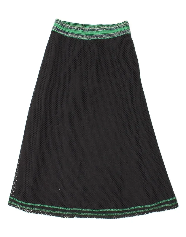VINTAGE Womens High Waist A-Line Skirt IT 42 Medium W24 Navy Blue lace skirt romantic