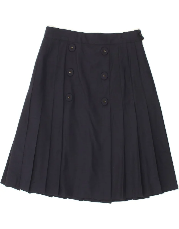 VINTAGE Womens High Waist Knife Pleated Skirt IT 46 Large W28 Navy Blue corduroy skirt cozy VINTAGE Womens High Waist Knife Pleated Skirt IT 46 Large W28 Navy Blue corduroy skirt cozy