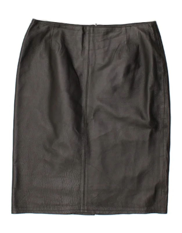 VINTAGE Womens High Waist Leather Skirt IT 50 XL W32 Black Leather chiffon skirt delicate VINTAGE Womens High Waist Leather Skirt IT 50 XL W32 Black Leather chiffon skirt delicate