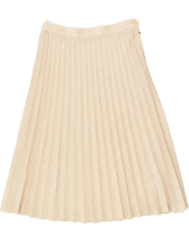 VINTAGE Womens Knife Pleated Skirt W30 Medium  Beige