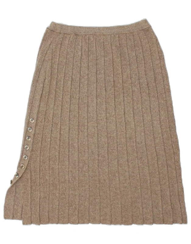VINTAGE Womens Knit Pleated Skirt UK 10 Small W28 Grey Lambswool chiffon skirt lightweight VINTAGE Womens Knit Pleated Skirt UK 10 Small W28 Grey Lambswool chiffon skirt lightweight