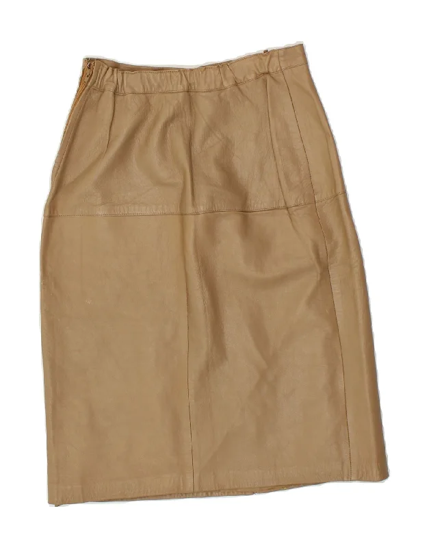 VINTAGE Womens Leather Skirt W24 XS Brown corduroy skirt comfortable