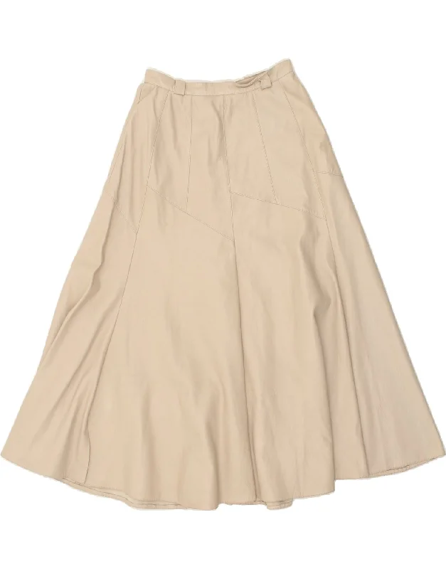 VINTAGE Womens Leather Skirt W26 Small Grey relaxed fit skirt