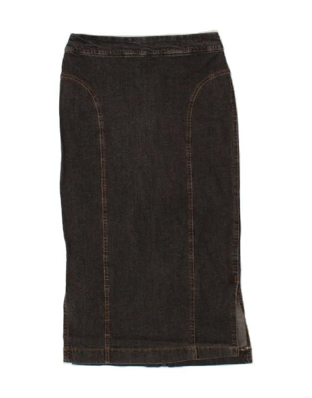 VINTAGE Womens Maxi Denim Skirt IT 44 Medium W30 Navy Blue Cotton silk skirt elegant VINTAGE Womens Maxi Denim Skirt IT 44 Medium W30 Navy Blue Cotton silk skirt elegant
