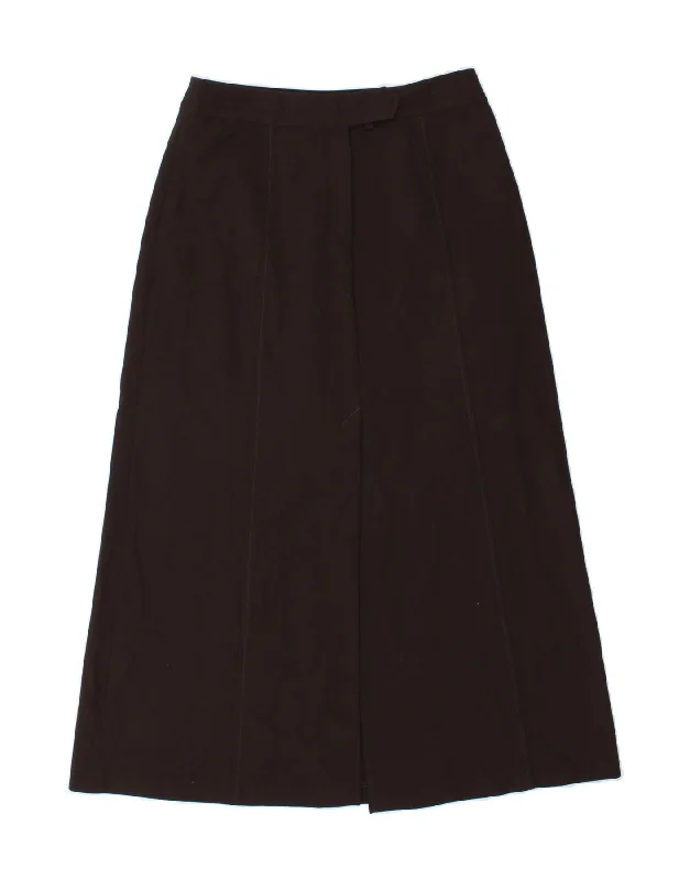 VINTAGE Womens Maxi Skirt IT 44 Medium W26  Brown Polyester tiered skirt playful