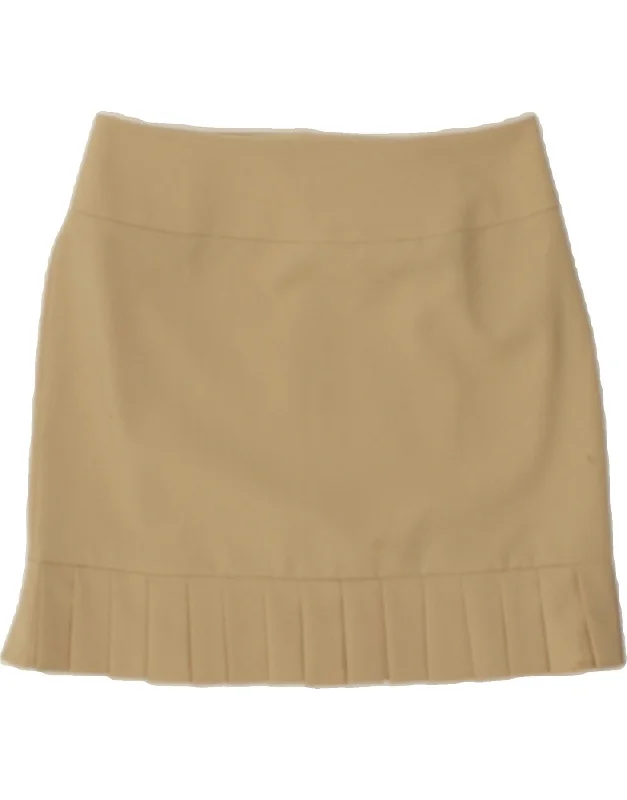 VINTAGE Womens Mini Skirt UK 14 Medium W30 Beige Polyester