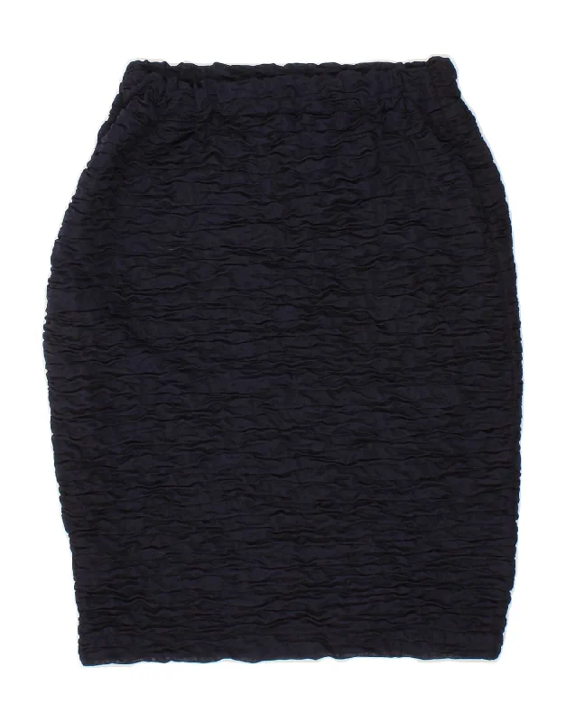 VINTAGE Womens Pencil Skirt XL W36  Navy Blue Polyester wool skirt warm