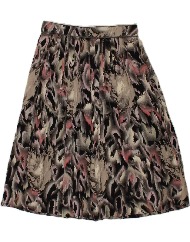 VINTAGE Womens Pleated Skirt IT 44 Medium W26 Grey Animal Print Viscose leather skirt durable VINTAGE Womens Pleated Skirt IT 44 Medium W26 Grey Animal Print Viscose leather skirt durable