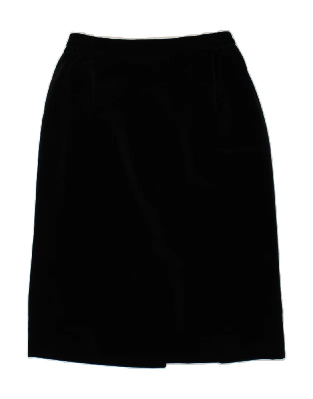 VINTAGE Womens Velvet Pencil Skirt W30 Medium Black relaxed fit skirt