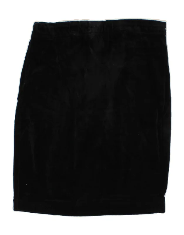 VINTAGE Womens Velvet Straight Skirt W26 Small Black Cotton chiffon skirt delicate