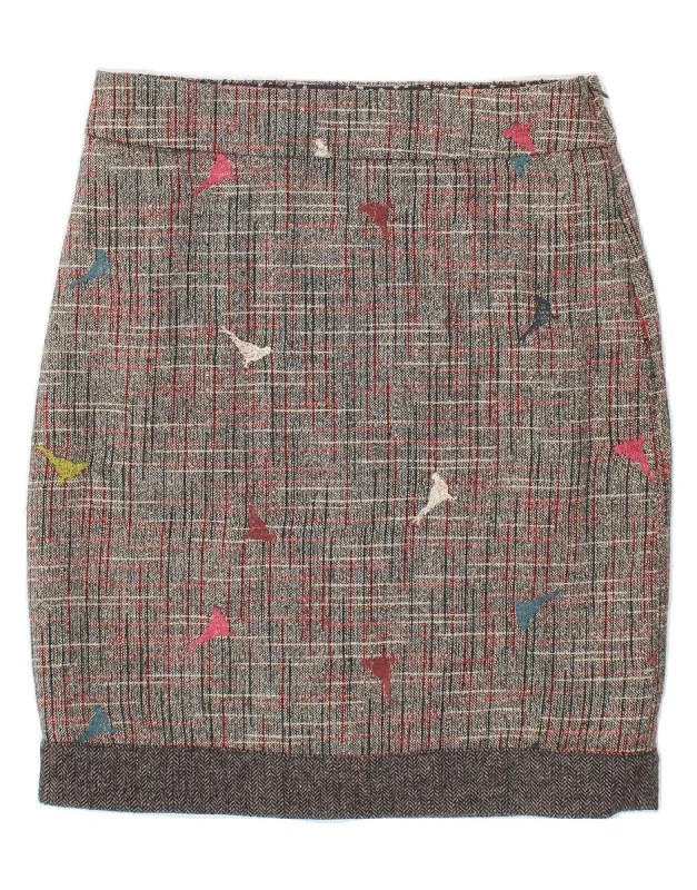 WHITE STUFF Womens Pencil Skirt UK 8 Small W28 Grey Animal Print Polyester leather skirt modern WHITE STUFF Womens Pencil Skirt UK 8 Small W28 Grey Animal Print Polyester leather skirt modern