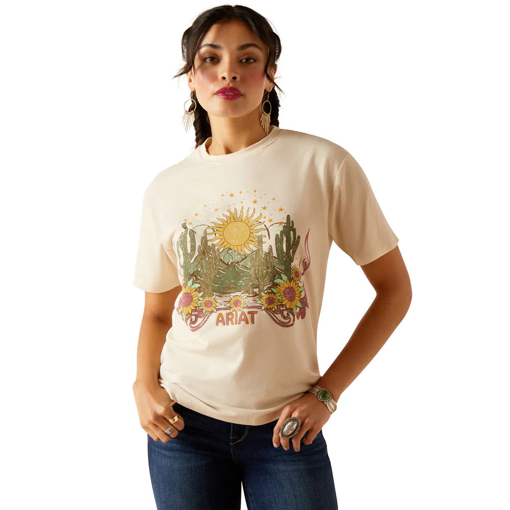 Ariat Wms Desert Dreaming SS T Shirt Natural