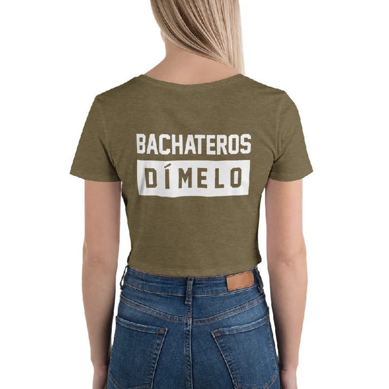 BACHATEROS DIMELO Women’s Crop Bachata Tee Embroidered Appliqued Beaded