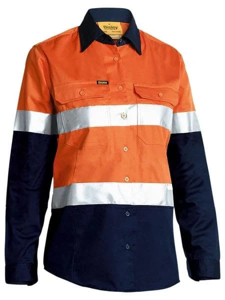 Bisley Ladies Hi Vis 3M Lightweight Gusset Cuff Shirt Long Sleeve (BL6896)