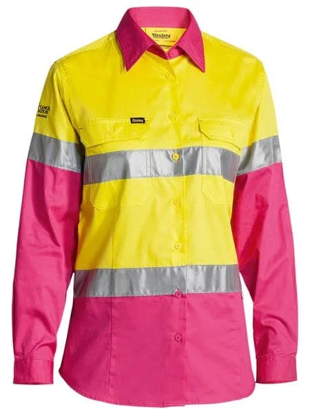 Bisley Women's 3M Taped Hi Vis Cool Lightweight Shirt (BL6696T)