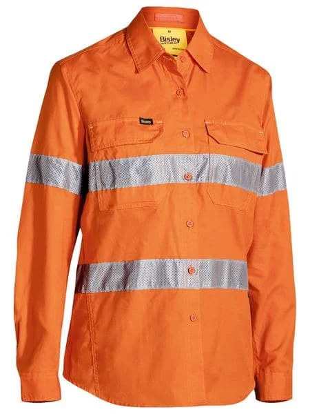 Bisley Women's 3M Taped Hi Vis X Airflow™ Ripstop Shirt - Orange (BL6416T)