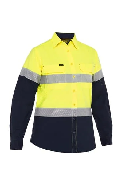 Bisley Womens X Airflow™ Hi Vis Taped Stretch Ripstop Shirt (BL6491T)